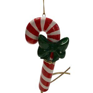 CANDY CANE Peppermint Hinged Trinket/Money Box Christmas Ornament Ceramic